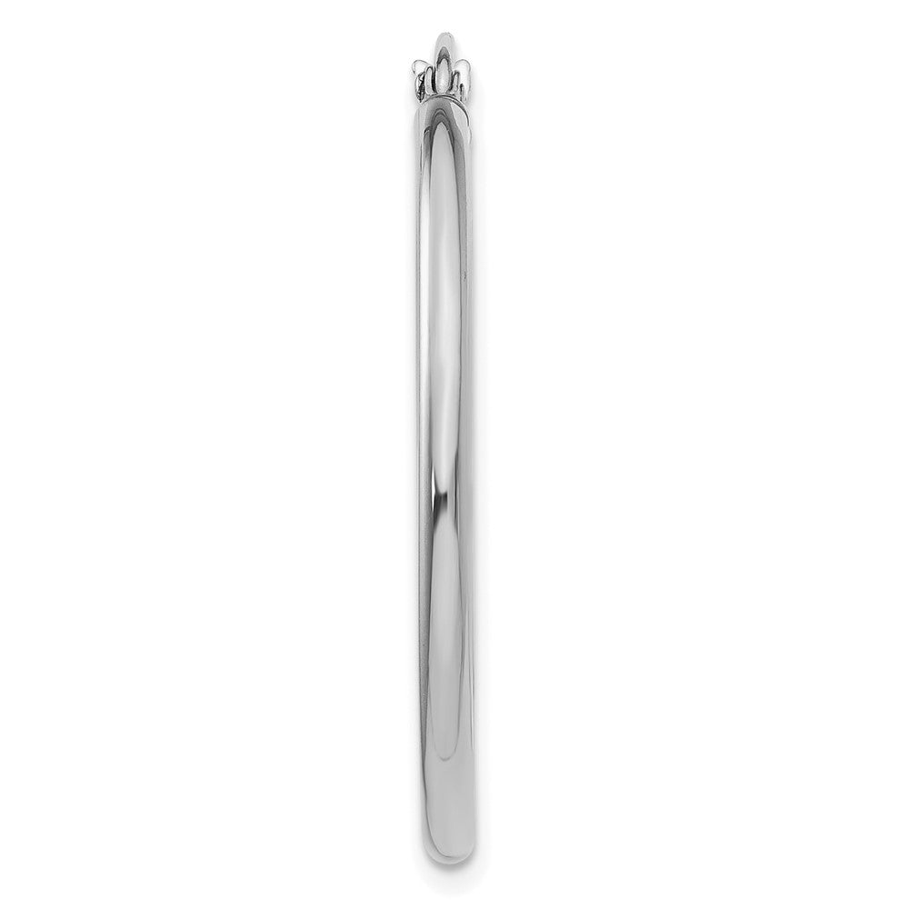 Single 14k White Gold Polished 2x30mm Lightweight Tube Hoop Earring