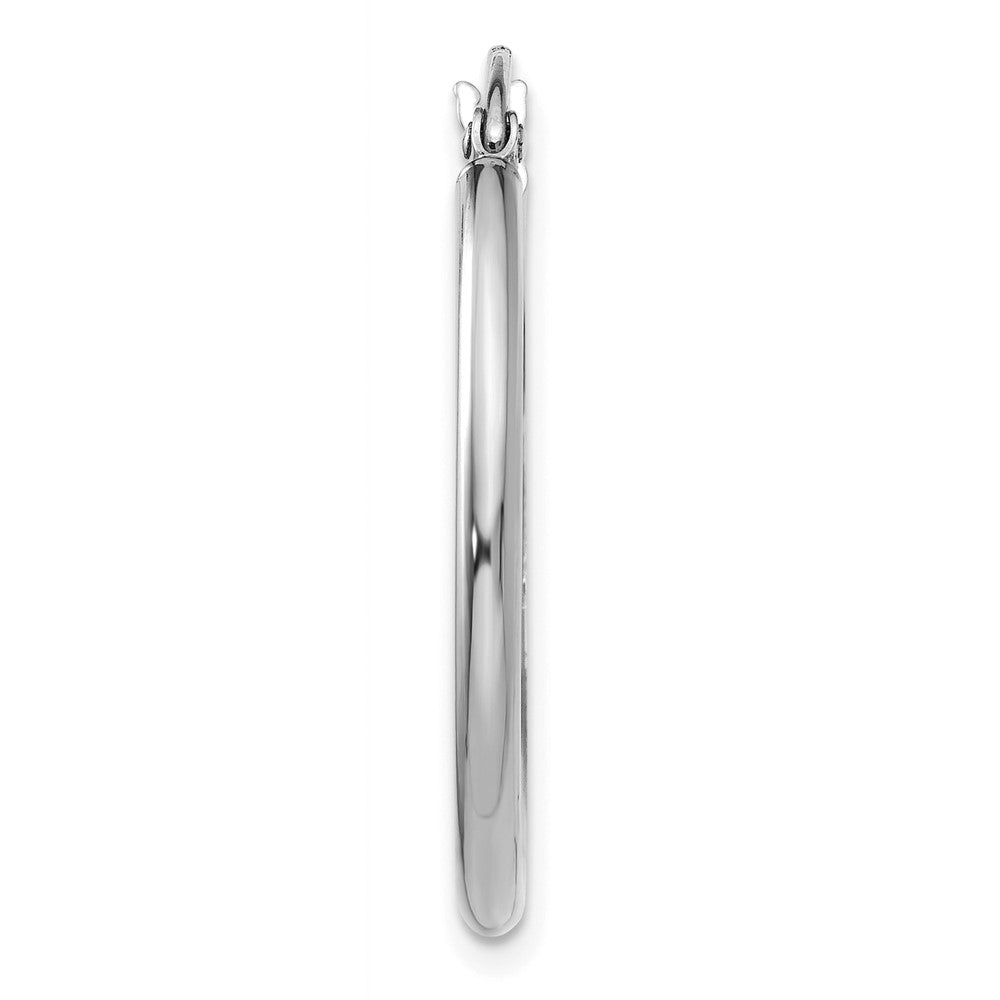 Single 14k White Gold Polished 2x25mm Tube Hoop Earring