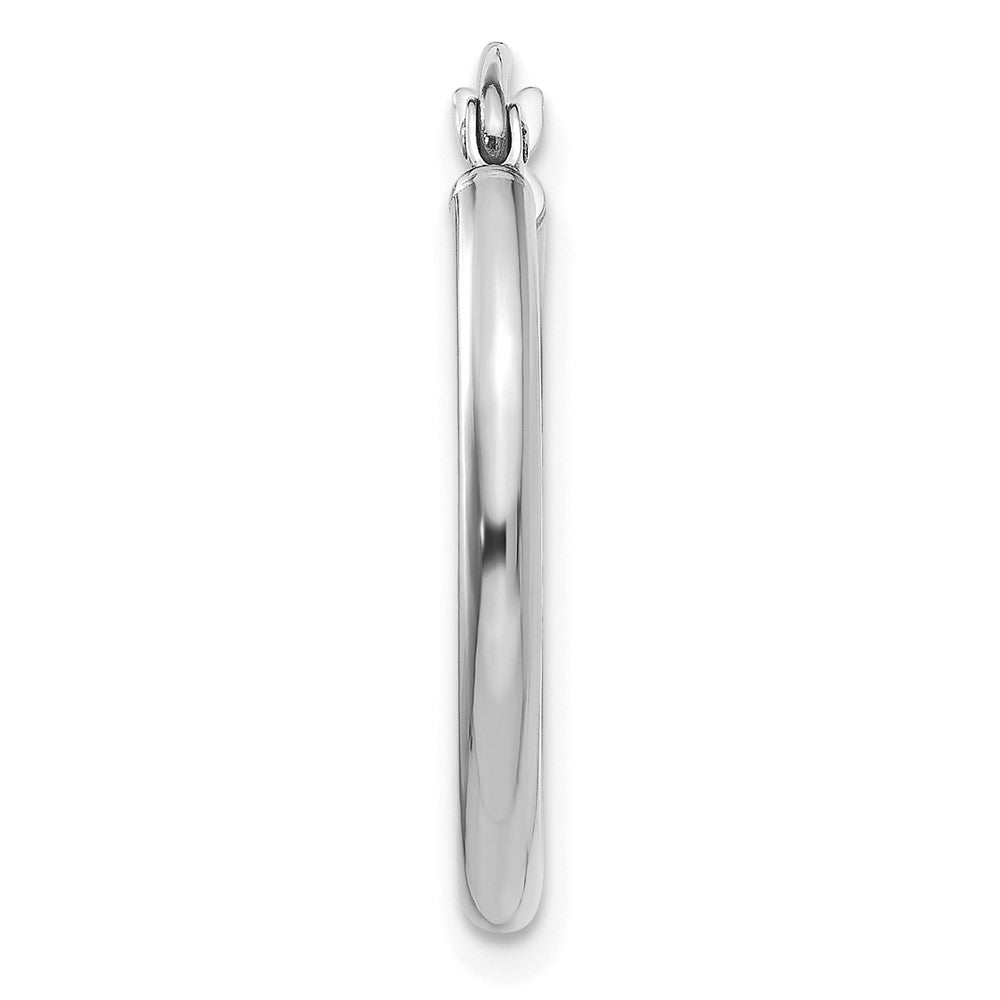 Single 14k White Gold Polished 2x20mm Tube Hoop Earring