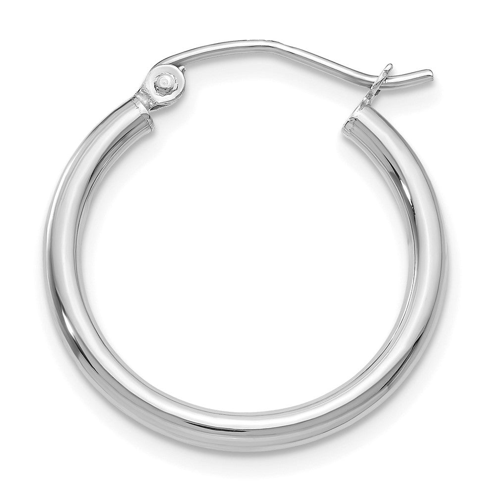 Single 14k White Gold Polished 2x20mm Tube Hoop Earring