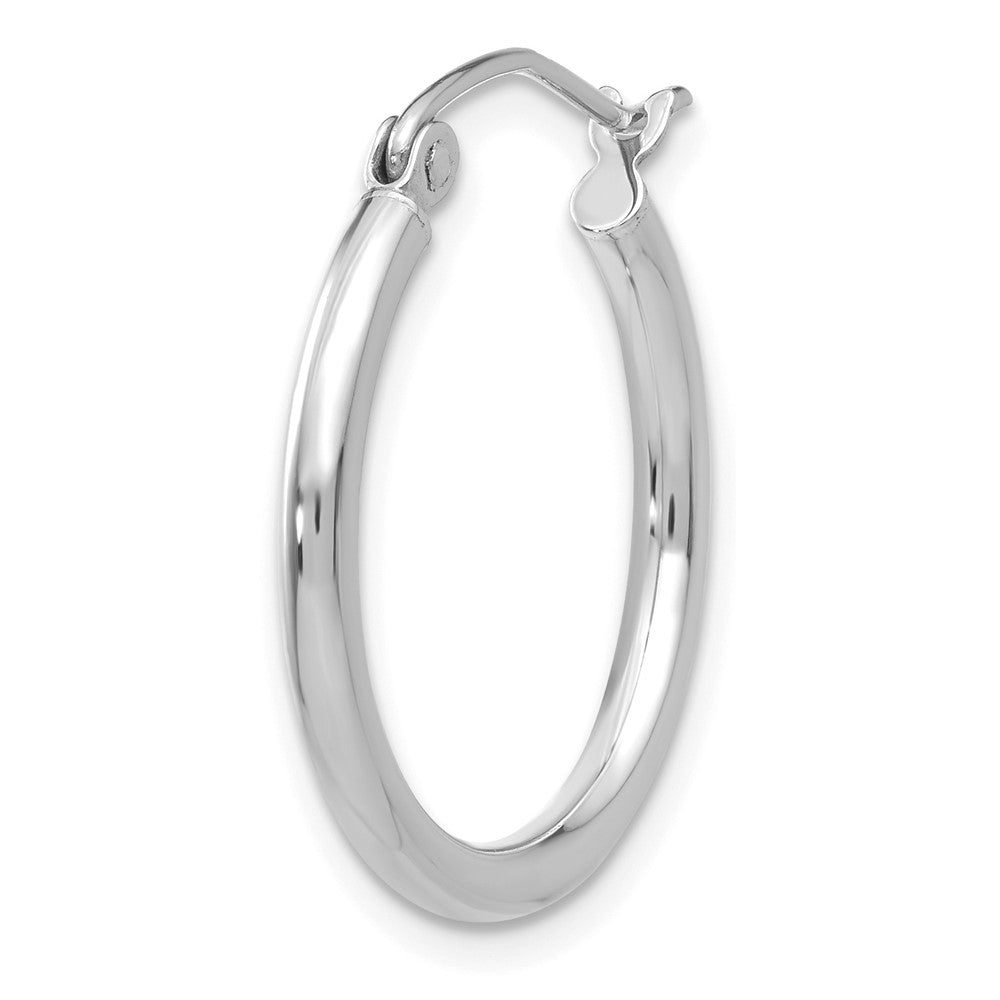 Single 14k White Gold Polished 2x20mm Tube Hoop Earring