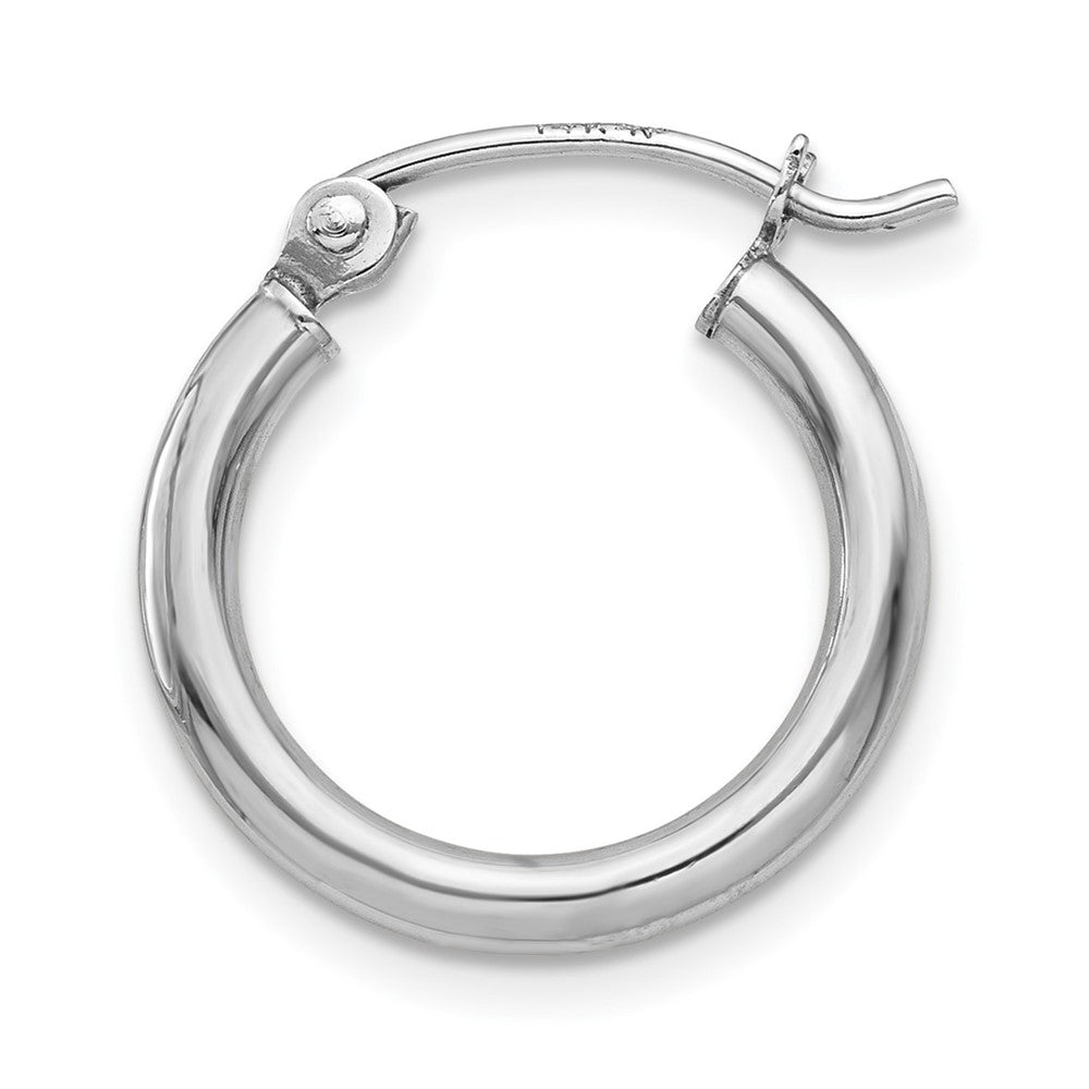 Single 14k White Gold Polished 2x15mm Tube Hoop Earring