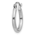 Single 14k White Gold Polished 2x15mm Tube Hoop Earring