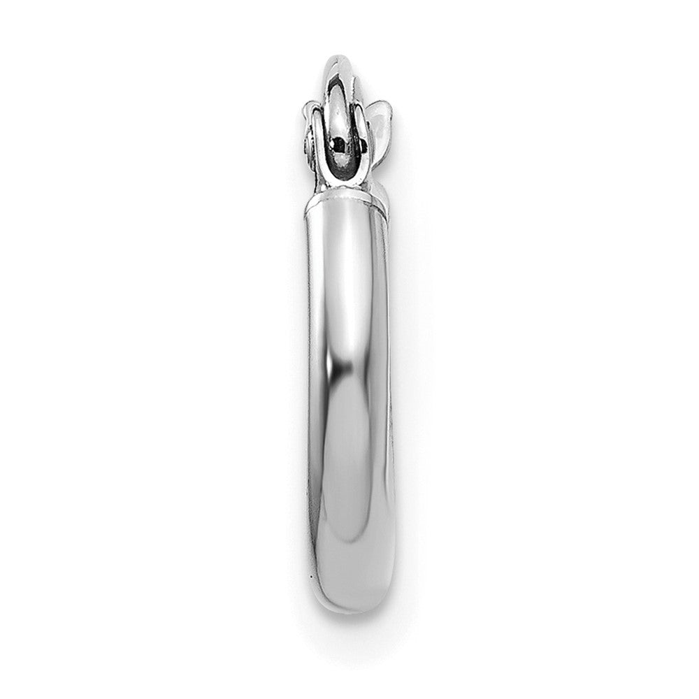 Single 14k White Gold Polished 2x12mm Tube Hoop Earring