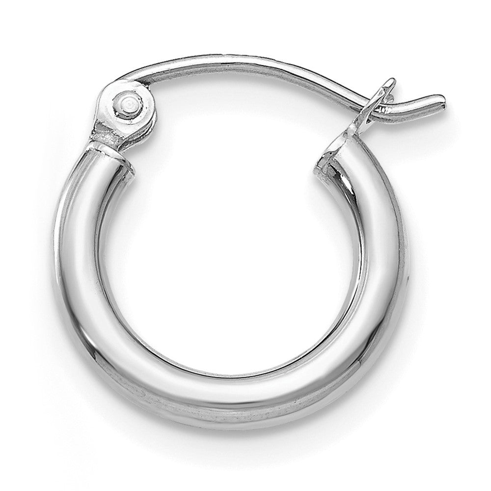 Single 14k White Gold Polished 2x12mm Tube Hoop Earring