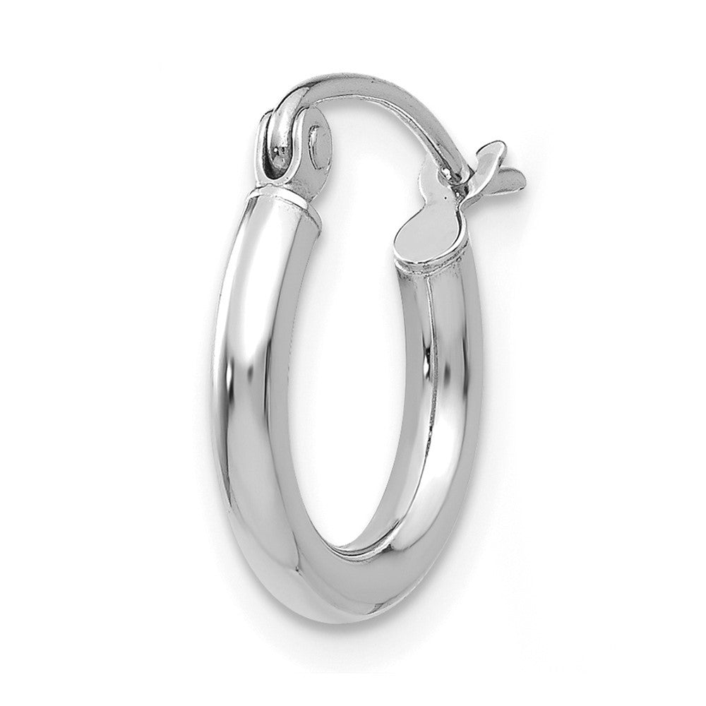 Single 14k White Gold Polished 2x12mm Tube Hoop Earring