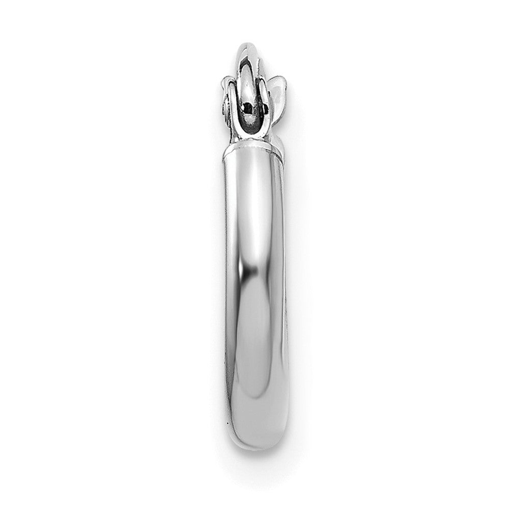 Single 14k White Gold Polished 2x12mm Lightweight Tube Hoop Earring