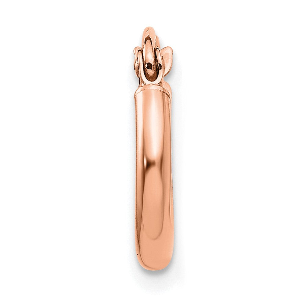 Single 14k Rose Gold Polished 2x12mm Lightweight Tube Hoop Earring