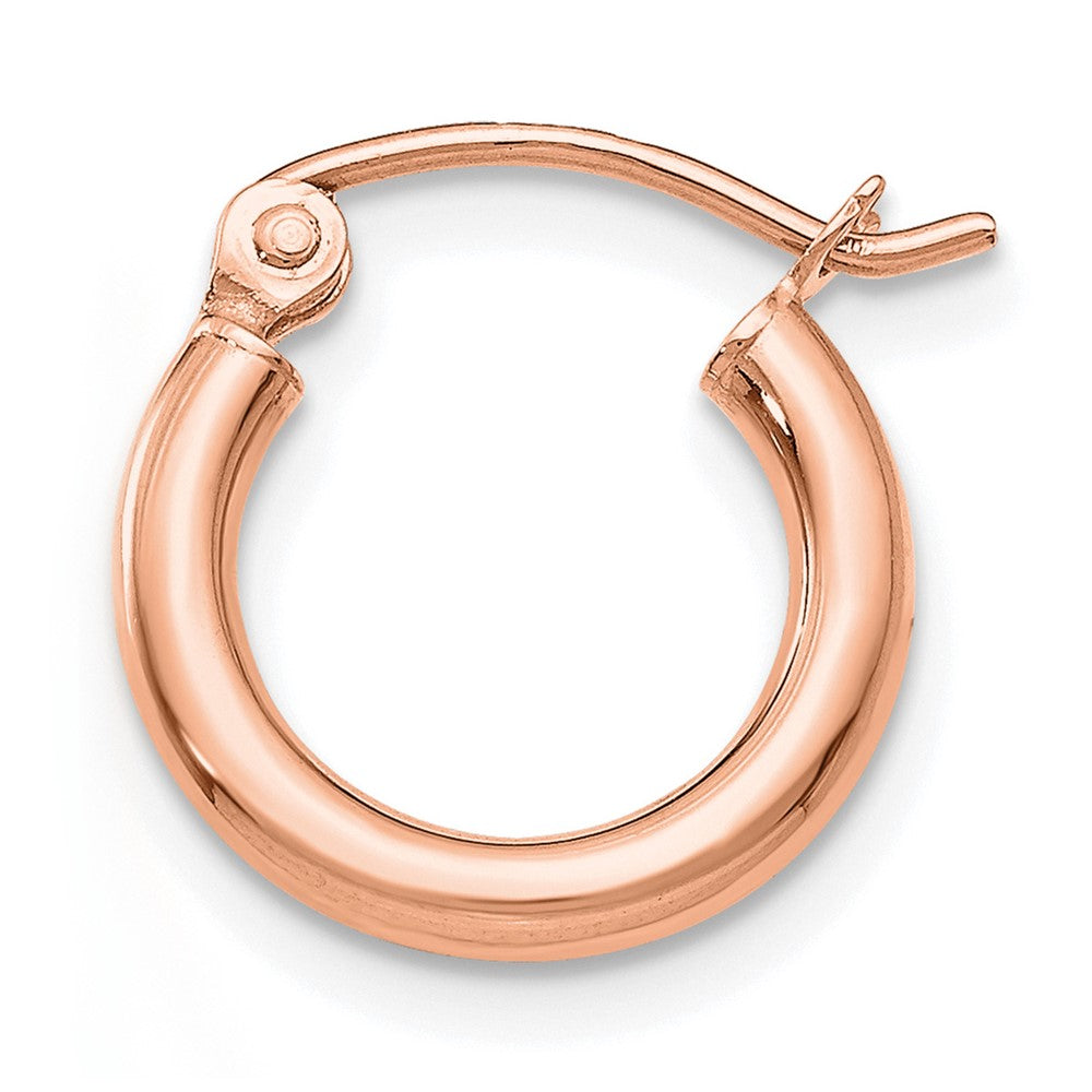 Single 14k Rose Gold Polished 2x12mm Lightweight Tube Hoop Earring