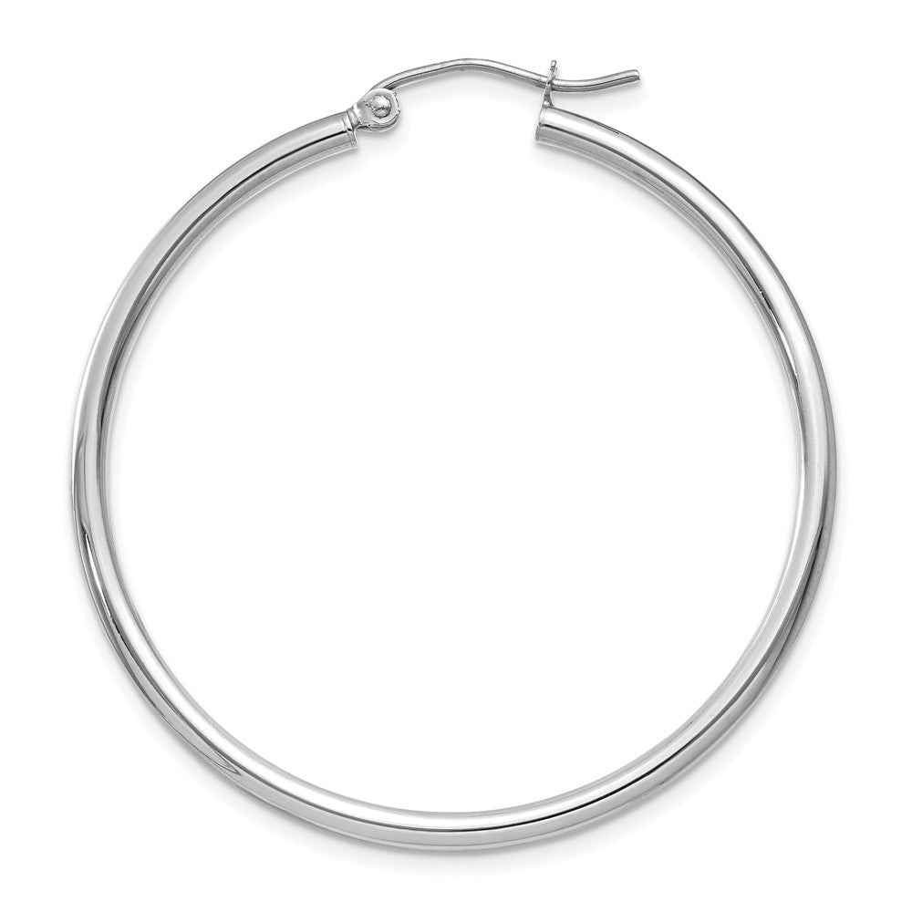 Single 14k White Gold Polished 2x40mm Tube Hoop Earring