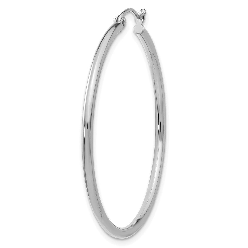 Single 14k White Gold Polished 2x40mm Tube Hoop Earring