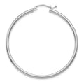 Single 14k White Gold Polished 2x45mm Tube Hoop Earring
