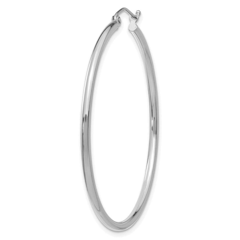 Single 14k White Gold Polished 2x45mm Tube Hoop Earring