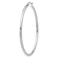 Single 14k White Gold Polished 2x50mm Tube Hoop Earring