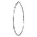 Single 14k White Gold Polished 2x55mm Lightweight Tube Hoop Earring