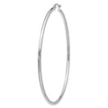 Single 14k White Gold Polished 2x65mm Lightweight Tube Hoop Earring