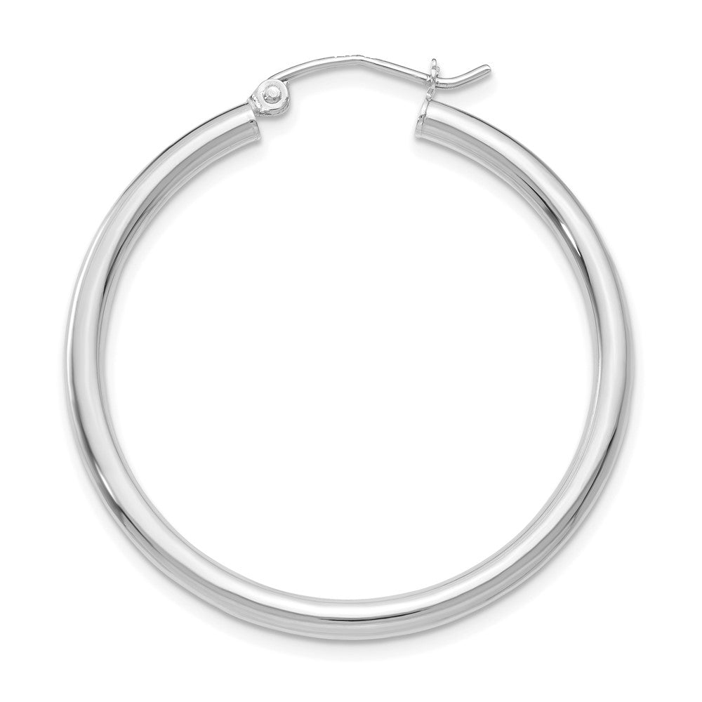Single 14K White Gold Polished 2.5mm Lightweight Tube Hoop Earring