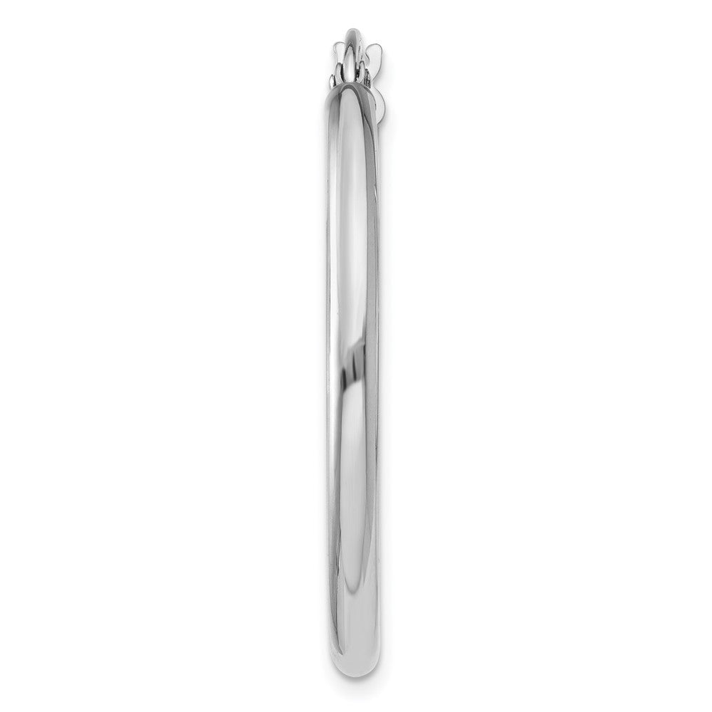 Single 14K White Gold Polished 2.5mm Lightweight Tube Hoop Earring