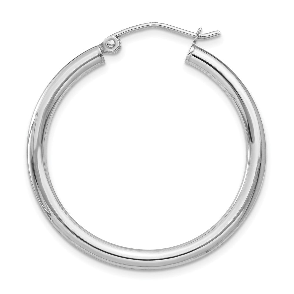 Single 14K White Gold Polished 2.5mm Lightweight Tube Hoop Earring