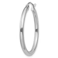 Single 14K White Gold Polished 2.5mm Lightweight Tube Hoop Earring