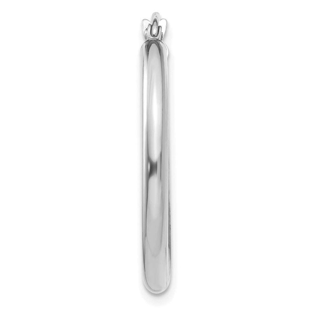 Single 14K White Gold Polished 2.5mm Lightweight Tube Hoop Earring