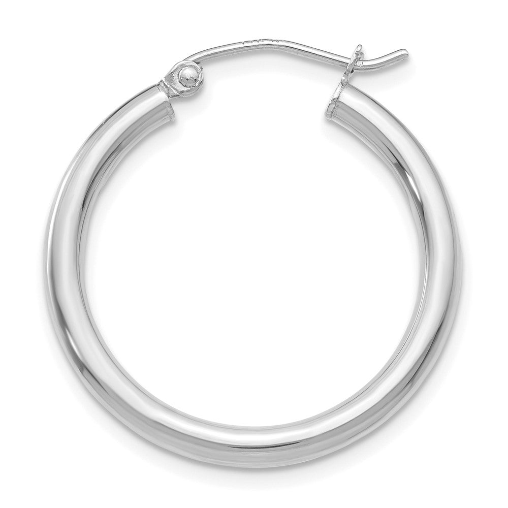 Single 14K White Gold Polished 2.5mm Lightweight Tube Hoop Earring