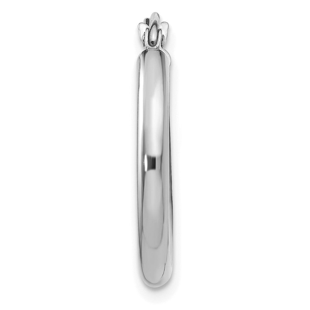 Single 14K White Gold Polished 2.5mm Lightweight Tube Hoop Earring