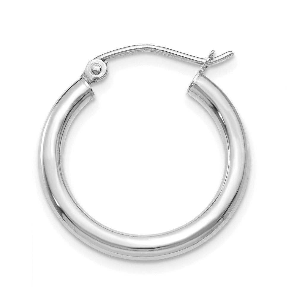 Single 14K White Gold Polished 2.5mm Lightweight Tube Hoop Earring