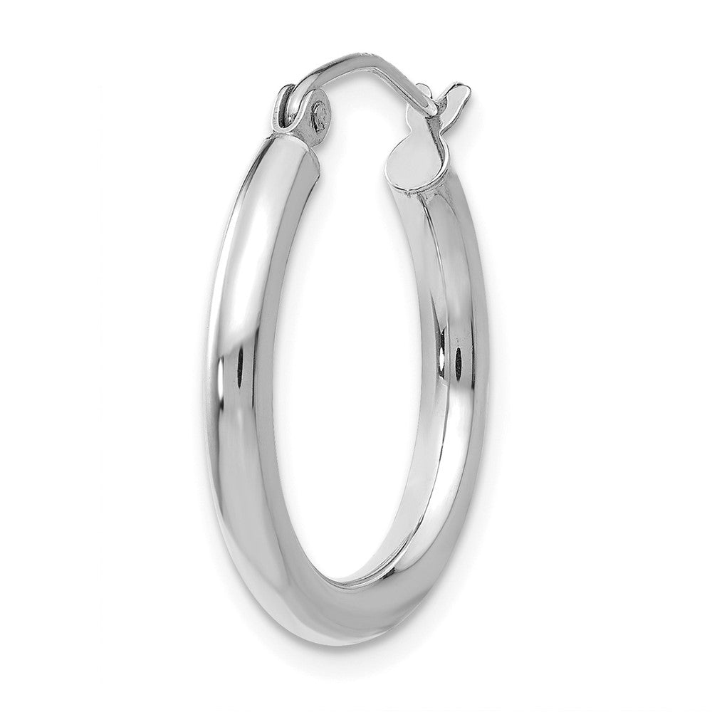 Single 14K White Gold Polished 2.5mm Lightweight Tube Hoop Earring