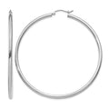 14K White Gold Polished 2.5mm Tube Hoop Earrings