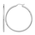 14K White Gold Polished 2.5mm Tube Hoop Earrings