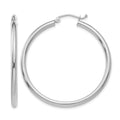 14K White Gold Polished 2.5mm Tube Hoop Earrings