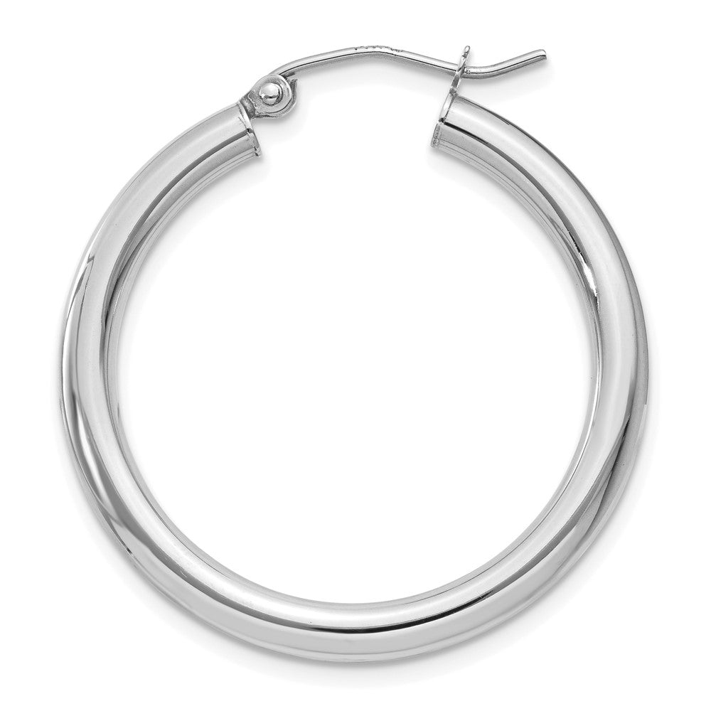 Single 14K White Gold Polished 3mm Tube Hoop Earring