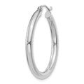 Single 14K White Gold Polished 3mm Tube Hoop Earring