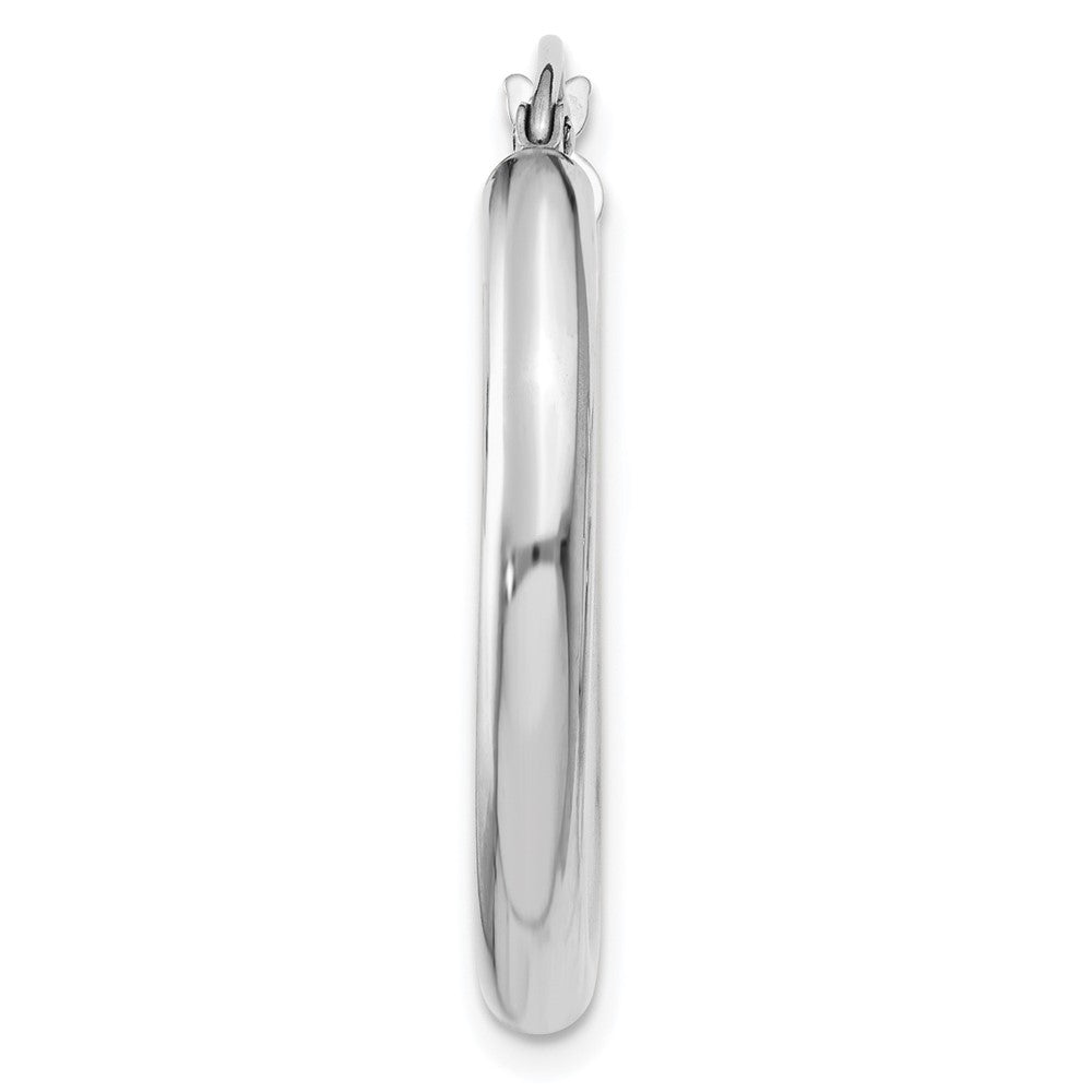 Single 14K White Gold Polished 3mm Tube Hoop Earring