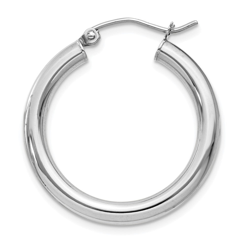 Single 14K White Gold Polished 3mm Tube Hoop Earring