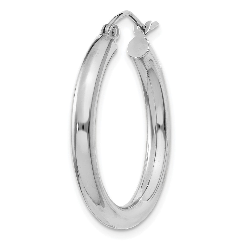 Single 14K White Gold Polished 3mm Tube Hoop Earring