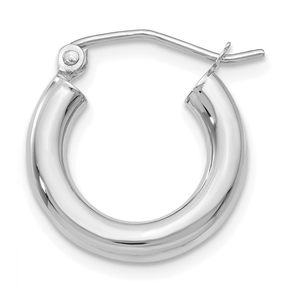 Single 14K White Gold Polished 3mm Tube Hoop Earring