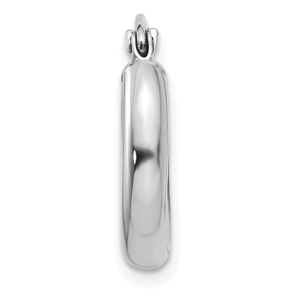 Single 14K White Gold Polished 3mm Lightweight Tube Hoop Earring