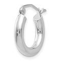 Single 14K White Gold Polished 3mm Lightweight Tube Hoop Earring