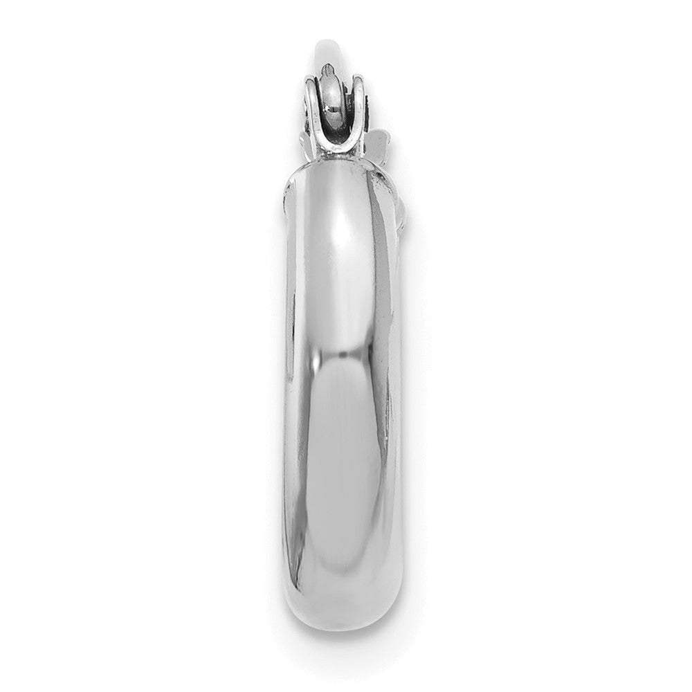 Single 14K White Gold Polished 3mm Tube Hoop Earring