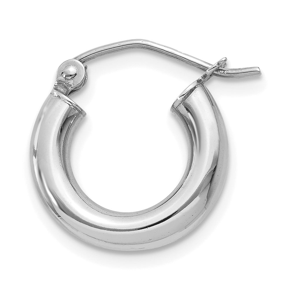Single 14K White Gold Polished 3mm Tube Hoop Earring