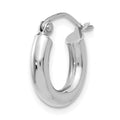 Single 14K White Gold Polished 3mm Tube Hoop Earring