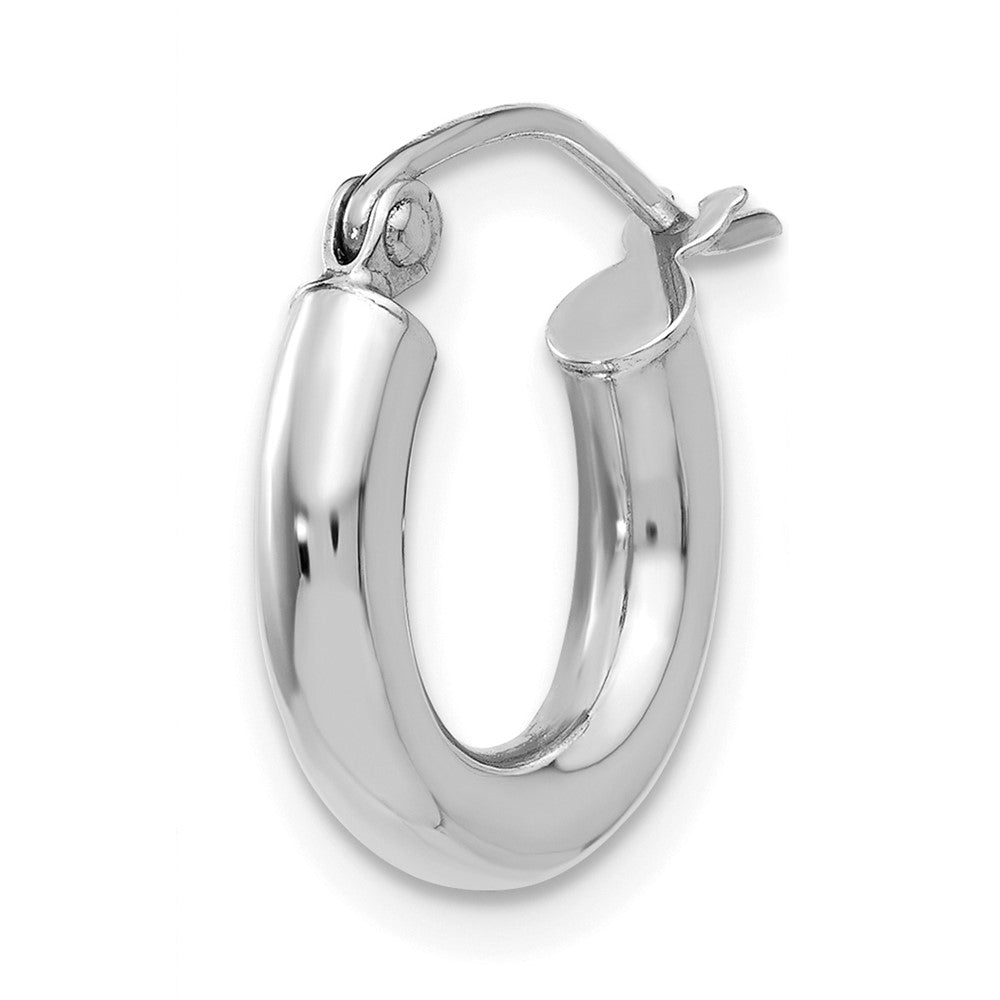 Single 14K White Gold Polished 3mm Tube Hoop Earring