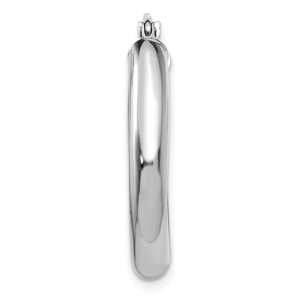 Single 14K White Gold Polished 4mm Tube Hoop Earring