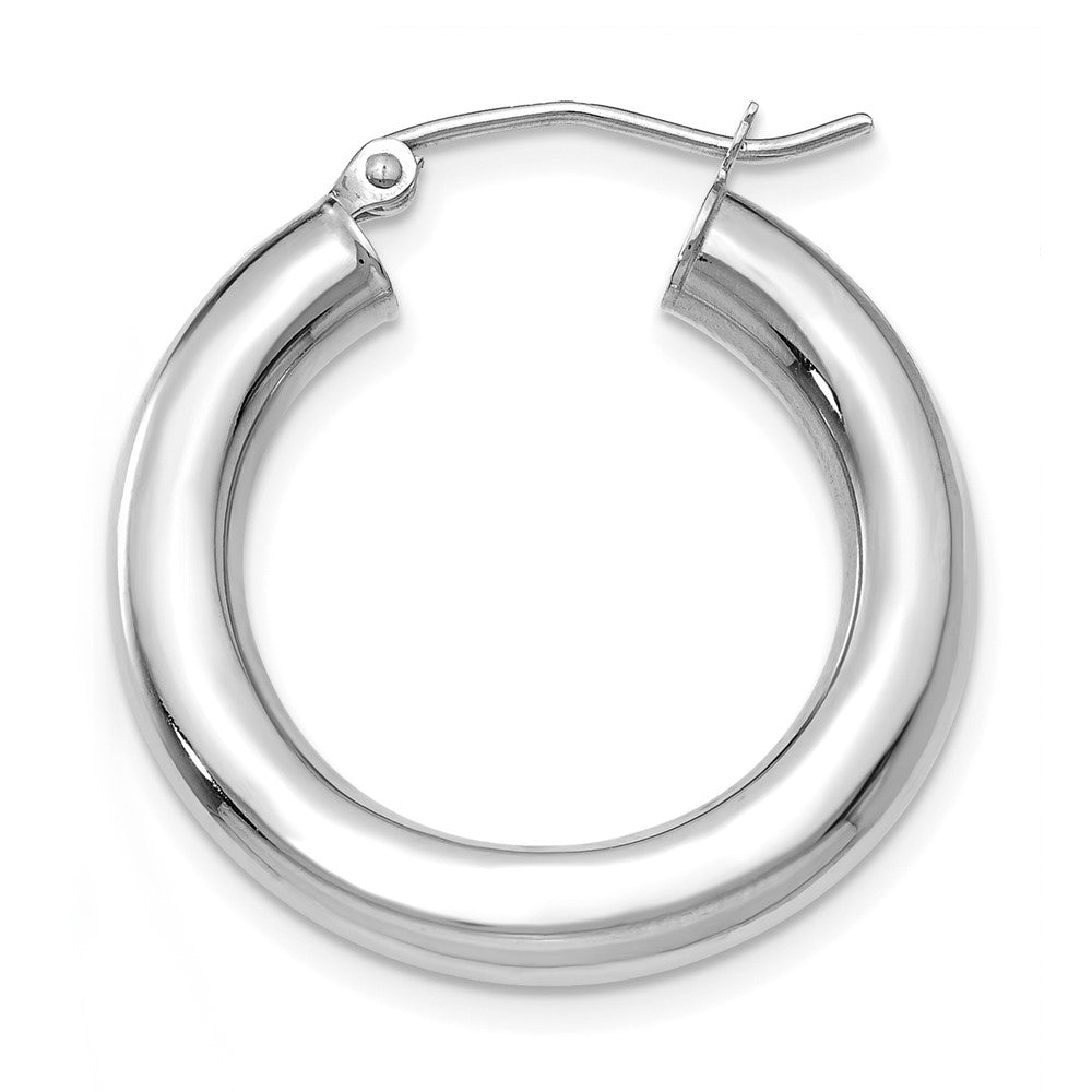 Single 14K White Gold Polished 4mm Tube Hoop Earring
