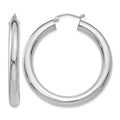 14k White Gold Polished 5mm Tube Hoop Earrings
