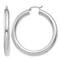 14k White Gold Polished 5mm Tube Hoop Earrings