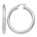 14k White Gold Polished 5mm Lightweight Hoop Earrings