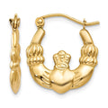 14k Polished Claddagh Hoop Earrings